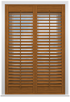 Kensington, Teak - Full Height Twist&Fit Plantation Shutter
